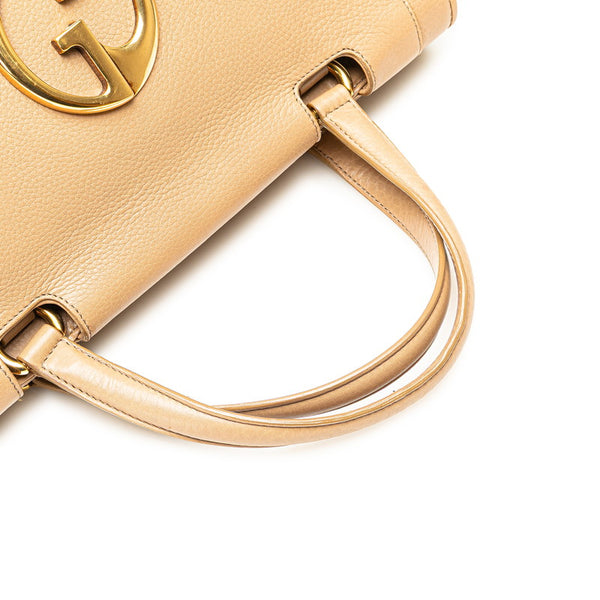 グッチ ダブルG ハンドバッグ ボストンバッグ 251813 ベージュ レザー レディース GUCCI 【中古】