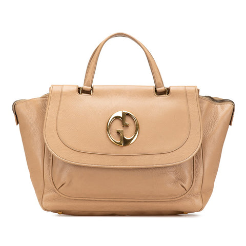 グッチ ダブルG ハンドバッグ ボストンバッグ 251813 ベージュ レザー レディース GUCCI 【中古】