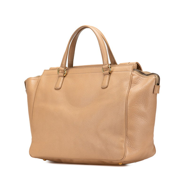 グッチ ダブルG ハンドバッグ ボストンバッグ 251813 ベージュ レザー レディース GUCCI 【中古】