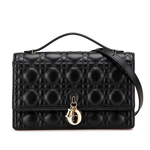 ディオール マイディオール カナージュ ハンドバッグ ショルダーバッグ 2WAY ブラック レザー レディース Dior 【中古】