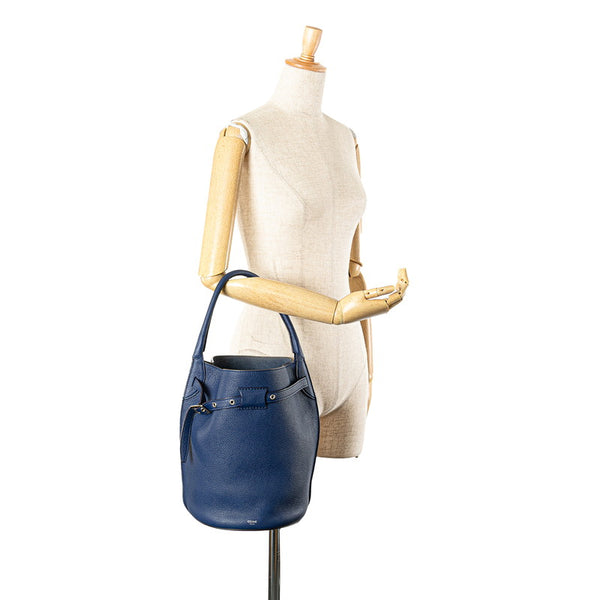 セリーヌ ビッグバッグ バケット スモール ワンショルダーバッグ ブルー レザー レディース CELINE 【中古】