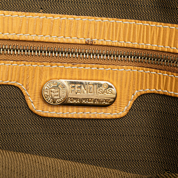 フェンディ FFロゴ ハンドバッグ ショルダーバッグ 2WAY ベージュ マスタード レザー レディース FENDI 【中古】