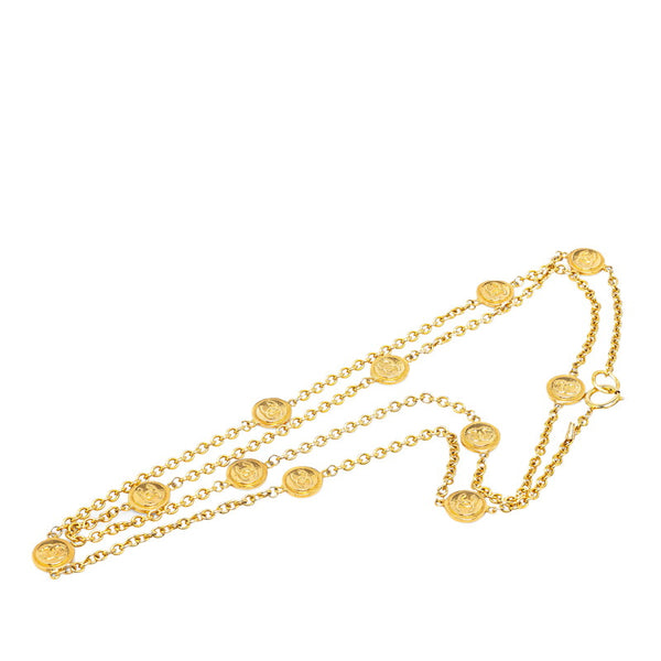 シャネル ココマーク ロング ネックレス ゴールド メッキ レディース CHANEL 【中古】