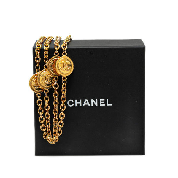 シャネル ココマーク ロング ネックレス ゴールド メッキ レディース CHANEL 【中古】
