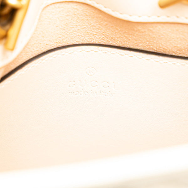 グッチ GGマーモント ショルダーバッグ ハンドバッグ 2WAY 696123 ホワイト ゴールド レザー レディース GUCCI 【中古】