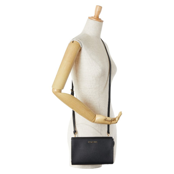 マイケルコース SHEILA SM EW TZ XBODY 斜め掛け ショルダーバッグ クロスボディ ブラック PVC レディース Michael Kors 【中古】