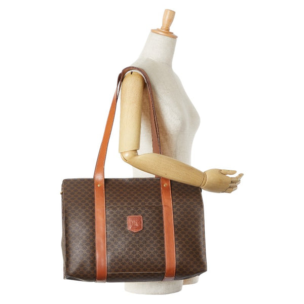 セリーヌ マカダム トートバッグ ブラウン PVC レザー レディース CELINE 【中古】