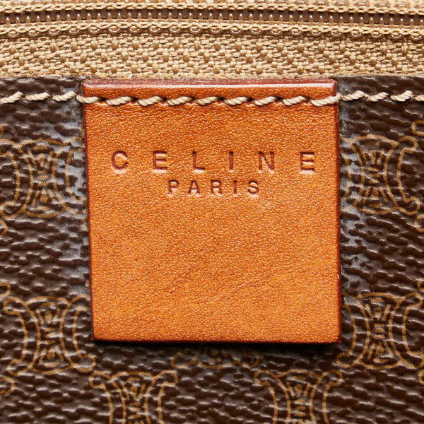 セリーヌ マカダム トートバッグ ブラウン PVC レザー レディース CELINE 【中古】