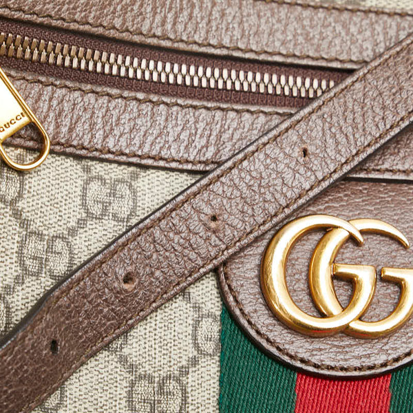 グッチ オフディア GGスプリーム シェリーライン 斜め掛け ショルダーバッグ 547934 ベージュ ブラウン PVC レザー レディース GUCCI 【中古】