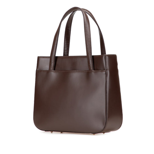 バーバリー ノバチェック シャドーホース ハンドバッグ ダークブラウン レザー レディース BURBERRY 【中古】