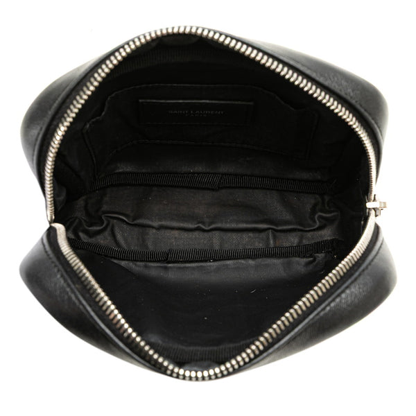 サンローラン キルティング ポーチ コスメポーチ ブラック レザー レディース SAINT LAURENT 【中古】