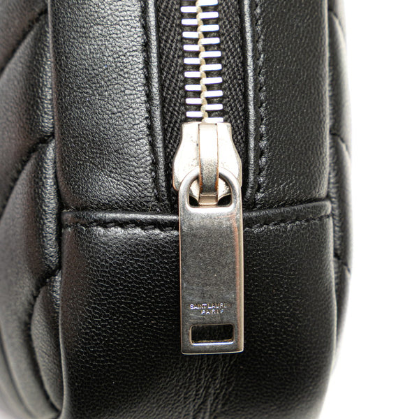 サンローラン キルティング ポーチ コスメポーチ ブラック レザー レディース SAINT LAURENT 【中古】