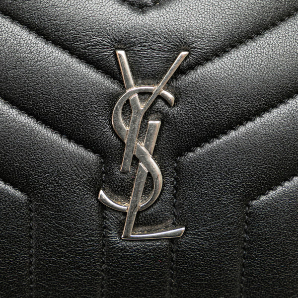 サンローラン キルティング ポーチ コスメポーチ ブラック レザー レディース SAINT LAURENT 【中古】