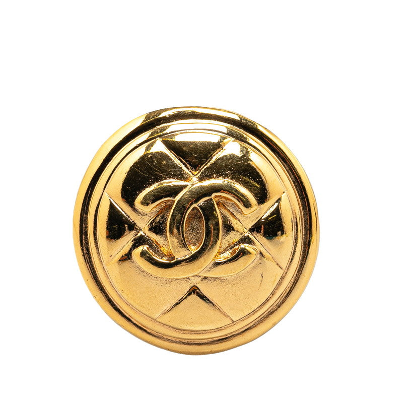 シャネル ココマーク ラウンド マトラッセ ブローチ ゴールド メッキ レディース CHANEL 【中古】