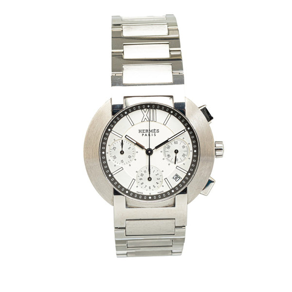 エルメス ノマード 腕時計 N01.910 自動巻き ホワイト文字盤 ステンレススチール メンズ HERMES 【中古】