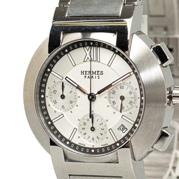 エルメス ノマード 腕時計 N01.910 自動巻き ホワイト文字盤 ステンレススチール メンズ HERMES 【中古】