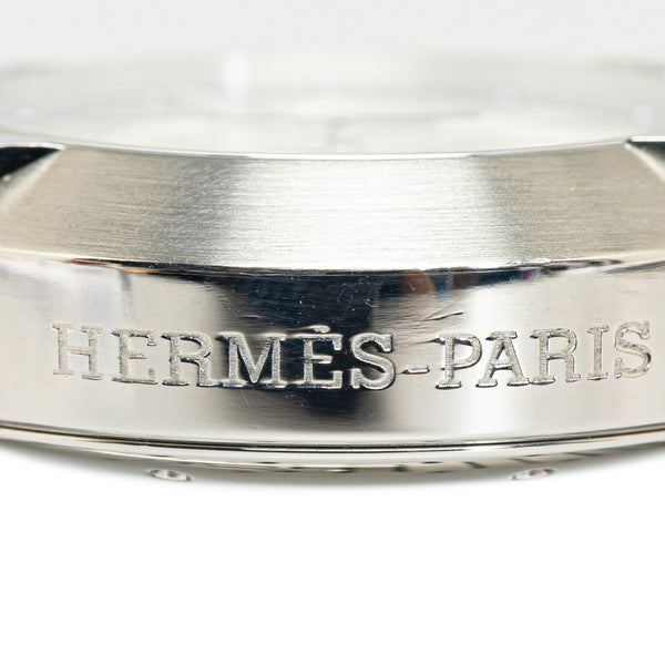 エルメス ノマード 腕時計 N01.910 自動巻き ホワイト文字盤 ステンレススチール メンズ HERMES 【中古】