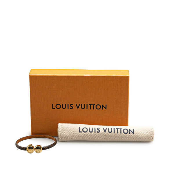 ルイ ヴィトン モノグラム ブラスレ ヒストリックミニ ブレスレット M6407F ブラウン ゴールド PVC メッキ レディース LOUIS VUITTON 【中古】