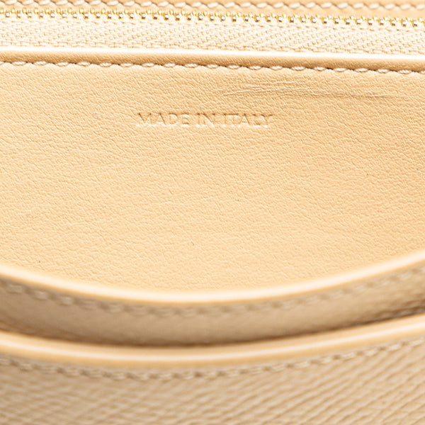 セリーヌ ラージ フラップウォレット 長財布 10B563 ベージュ レザー レディース CELINE 【中古】
