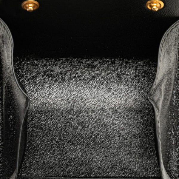 サンローラン YSL モノグラム キルティング 三つ折り財布 ブラック レザー レディース SAINT LAURENT 【中古】