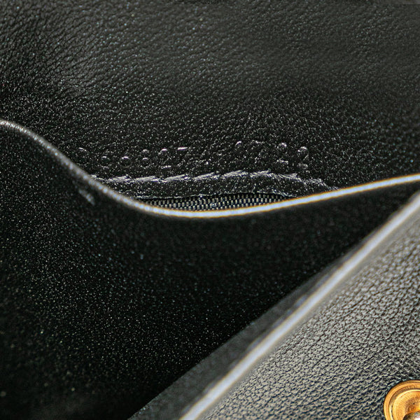 サンローラン YSL モノグラム キルティング 三つ折り財布 ブラック レザー レディース SAINT LAURENT 【中古】