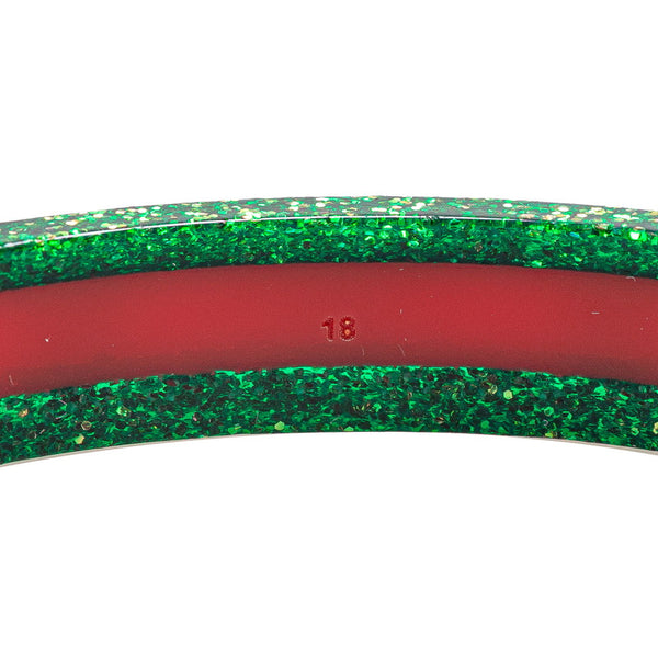 グッチ シェリーライン 蜂 ビー ラメ バングル ブレスレット ＃18 グリーン レッド プラスチック ラインストーン レディース GUCCI 【中古】