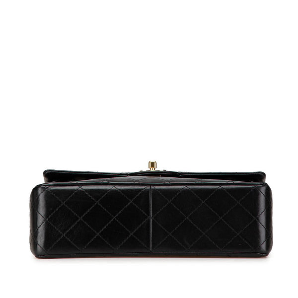 シャネル マトラッセ25 ダブルフラップ ココマーク チェーン ショルダーバッグ ブラック ラムスキン レディース CHANEL 【中古】