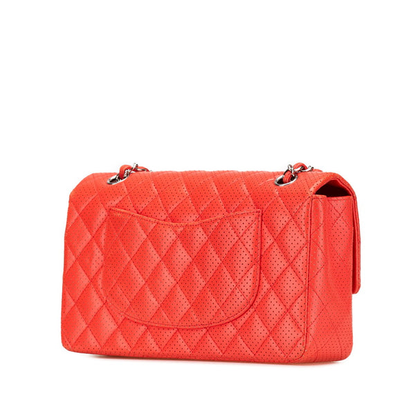 シャネル マトラッセ25 パンチング ココマーク チェーン ショルダーバッグ レッド ラムスキン レディース CHANEL 【中古】