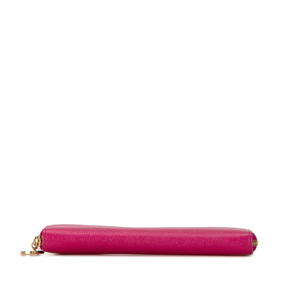ブルガリ ブルガリブルガリ ラウンドファスナー 長財布 280567 ピンク レザー レディース BVLGARI 【中古】