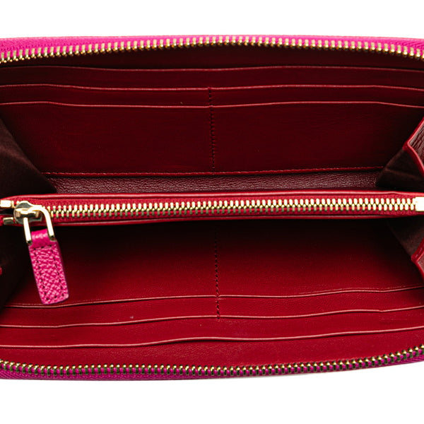 ブルガリ ブルガリブルガリ ラウンドファスナー 長財布 280567 ピンク レザー レディース BVLGARI 【中古】