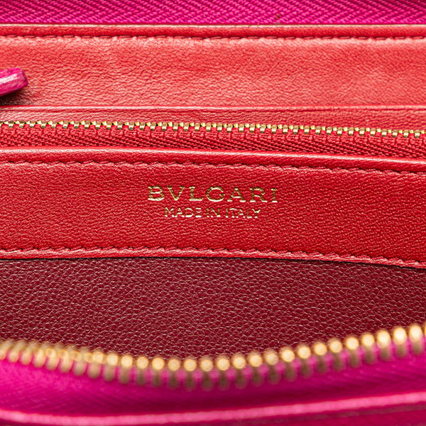 ブルガリ ブルガリブルガリ ラウンドファスナー 長財布 280567 ピンク レザー レディース BVLGARI 【中古】