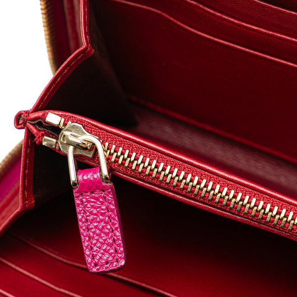 ブルガリ ブルガリブルガリ ラウンドファスナー 長財布 280567 ピンク レザー レディース BVLGARI 【中古】