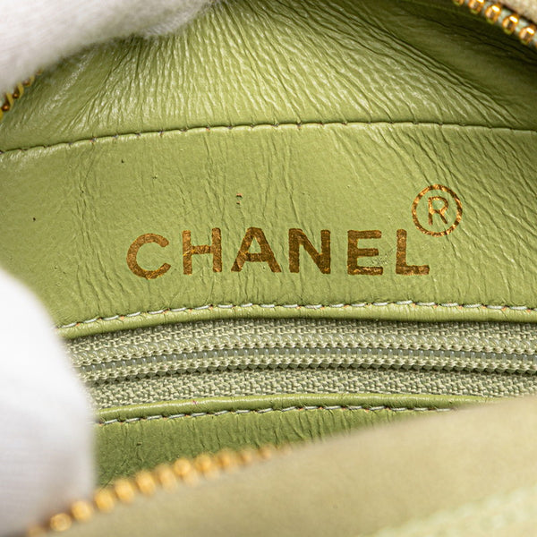 シャネル ココマーク ダイアナ タッセル チェーン ショルダーバッグ ライムグリーン ヌバック レディース CHANEL 【中古】