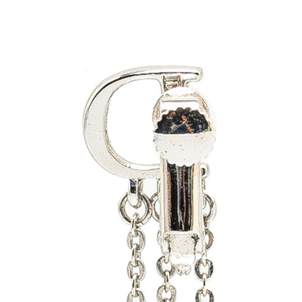 ディオール ロゴ ラインストーン イヤリング シルバー メタル レディース Dior 【中古】