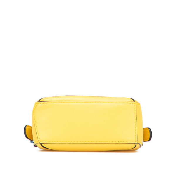 ロエベ パズルバッグ ナノ ハンドバッグ チェーン ショルダーバッグ 2WAY イエロー レザー レディース LOEWE 【中古】