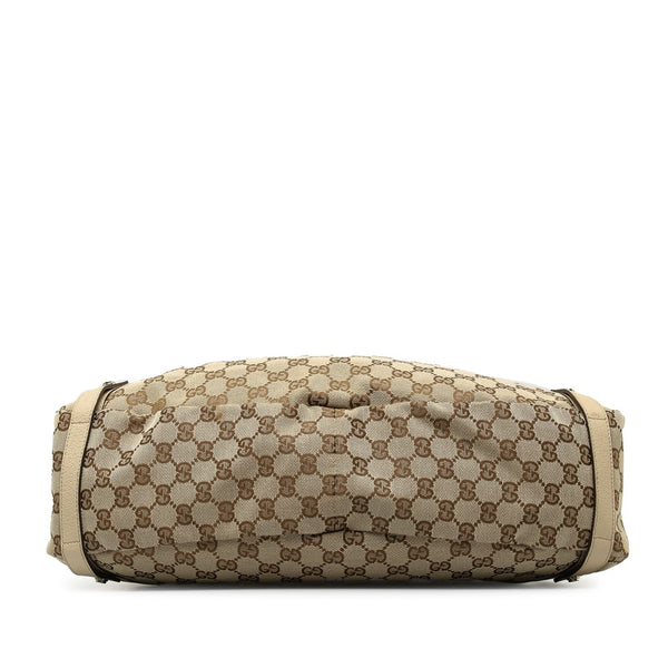 グッチ GGキャンバス アビー トートバッグ ショルダーバッグ 130736 ベージュ キャンバス レザー レディース GUCCI 【中古】