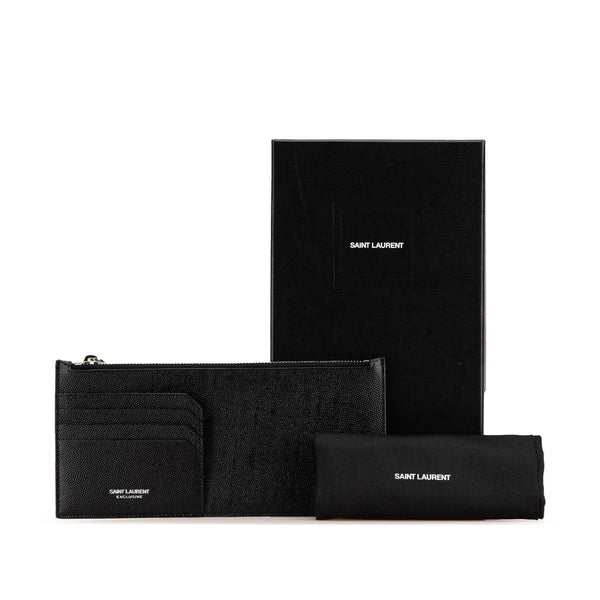 サンローラン カードケース コインケース 617600 ブラック レザー メンズ SAINT LAURENT 【中古】