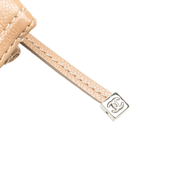 シャネル チョコバー ココマーク ハンドバッグ ベージュ キャビアスキン レディース CHANEL 【中古】