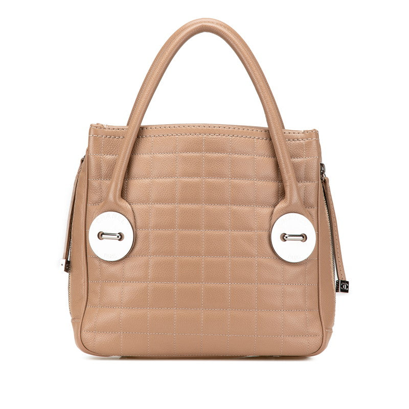 シャネル チョコバー ココマーク ハンドバッグ ベージュ キャビアスキン レディース CHANEL 【中古】