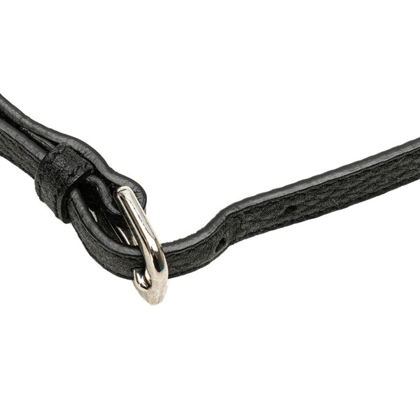 プラダ 三角ロゴプレート 斜め掛け ショルダーバッグ BT0997 ブラック レザー レディース PRADA 【中古】