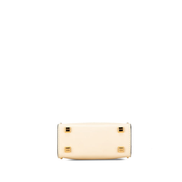 フェンディ サンシャイン ショッパー スモール ハンドバッグ ショルダーバッグ 2WAY 8BS051 ベージュ カーフレザー レディース FENDI 【中古】