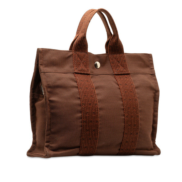エルメス エールライントートPM ハンドバッグ トートバッグ ブラウン キャンバス レディース HERMES 【中古】