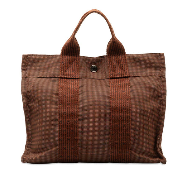 エルメス エールライントートPM ハンドバッグ トートバッグ ブラウン キャンバス レディース HERMES 【中古】