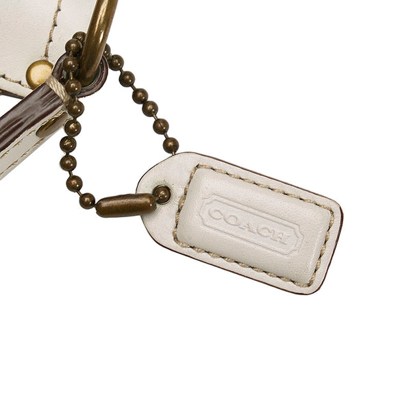 コーチ シグネチャー 斜め掛け ショルダーバッグ 10840 ベージュ ホワイト キャンバス レザー レディース COACH 【中古】