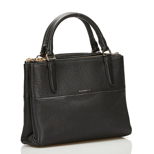 コーチ ミニ ボロー ハンドバッグ ショルダーバッグ 2WAY 28163 ブラック レザー レディース COACH 【中古】