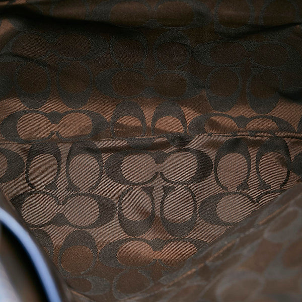 コーチ 巾着 トートバッグ 斜め掛け ショルダーバッグ 2WAY ネイビー ブルー スウェード レディース COACH 【中古】