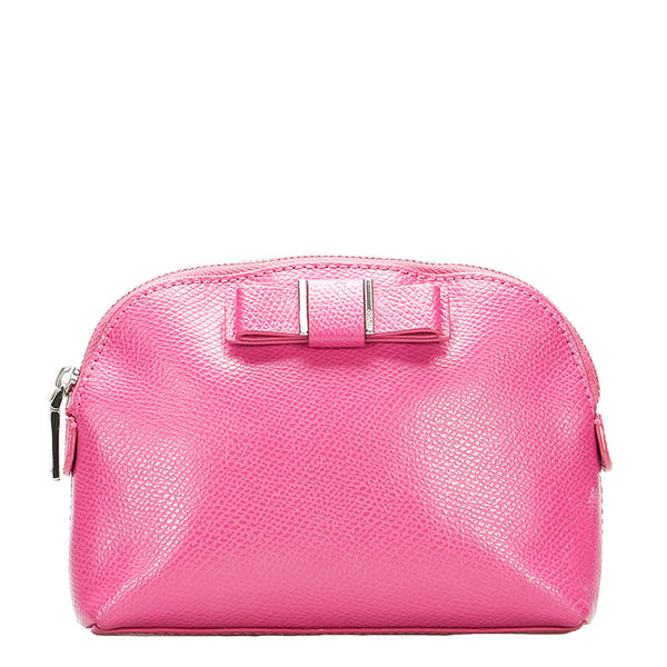 コーチ コスメポーチ F52630 ピンク レザー レディース COACH 【中古】