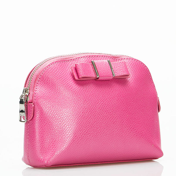 コーチ コスメポーチ F52630 ピンク レザー レディース COACH 【中古】