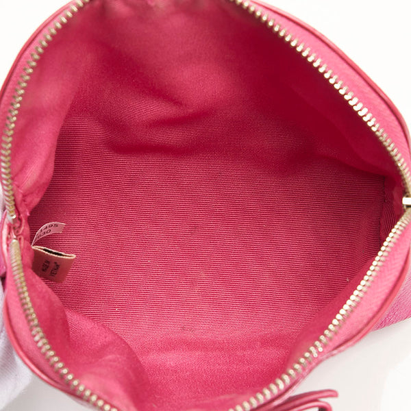 コーチ コスメポーチ F52630 ピンク レザー レディース COACH 【中古】