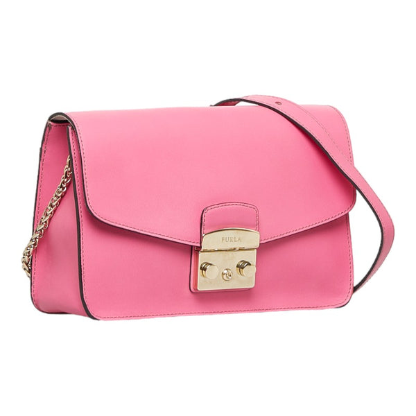 フルラ チェーンショルダーバッグ ピンク レザー レディース Furla 【中古】
